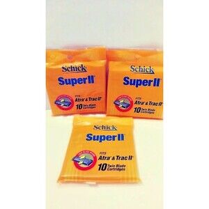 SCHICK SUPER 2 REFILLS FITS ATRA AND TRAC 2 (30 TOTAL COUNT)